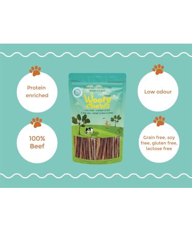 Woofy chews Slim Bully Sticks for Dogs 6-inch (Pack of 20) Single Ingredient Beef Pizzle with Low Natural Scent (Small Dogs) 20 count (Pack of 1) - Buy Online on GoSupps.com