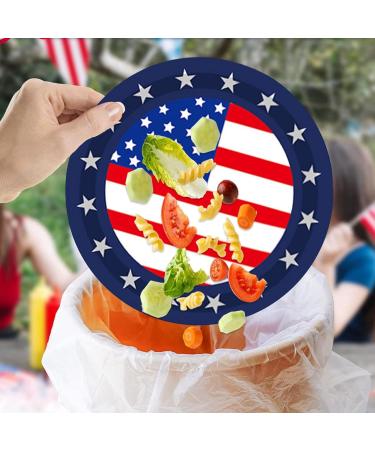 Shakven 4th of July Paper Plates | Independence Day Paper Plates Kit | Independence Day & Tableware Decorations Red White Blue Paper Plates 24 9-inch Plates - Buy Online on GoSupps.com