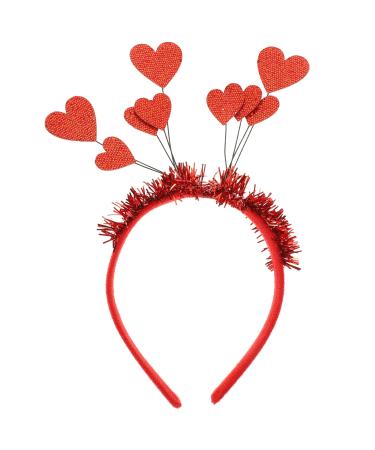 FOMIYES Valentines Day Headbands Red Heart Headband Boppers Sequin Hair Hoop Hairband for Women Girls Party Dress Accessories