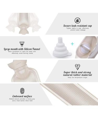 Long Hot Water Bottle with Soft Cover - 2L Thermal Pillow for Babies & Adults 73cm | Includes Funnel & Plush Neck/Shoulder Support - Buy Online on GoSupps.com