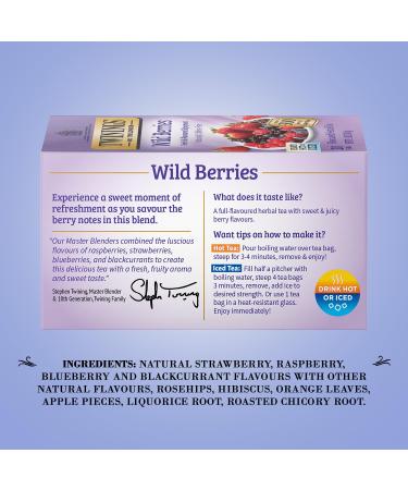 Buy Twinings Herbal Tea Wild Berries - Caffeine Free, 20 Tea Bags (1.41 oz) - Refreshing & Fruity - Buy Online on GoSupps.com