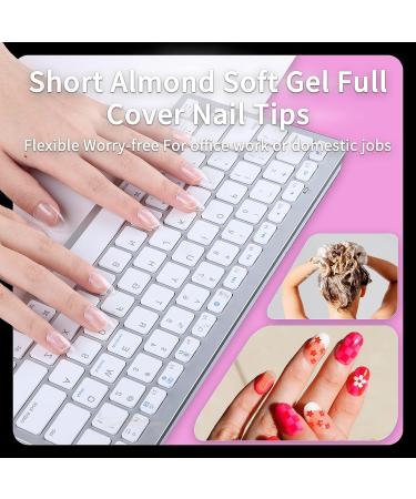 Gootrades XS Almond Gel Nail Tips Set - 504PCS Half Matte Soft Gel Full Cover Tips for Salon-Quality Extension and DIY Nail Art at Home - Buy Online on GoSupps.com