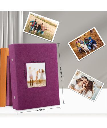 Miaikoe 6x4 Photo Album - 300 Pockets Purple Linen Album Book for Family Wedding Anniversary - Holds 300 Horizontal 10x15cm Photos - Buy Online on GoSupps.com