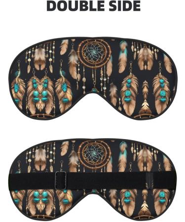 Feather Print Double-Sided Eye Mask | Soft Light Blocking Sleep Aid for Restful Sleep - Buy Online on GoSupps.com