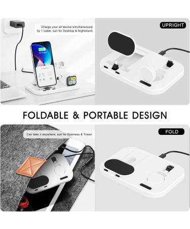 3 in 1 Portable Charging Station for Apple Products | Foldable Dock for iPhone/AirPods | Compatible with iWatch Series | Includes 15W Adapter | White - Buy Online on GoSupps.com