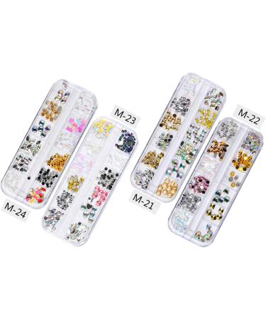 Multicolor Horse Eye Rhinestones Nail Art Studs - 4 Boxes Crystals for Nail Decorations (M21-M24) - Buy Online on GoSupps.com