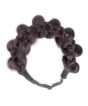DIGUAN Braided Headband Hairpiece in Brunette Brown - Stylish Beauty Accessory for Women and Girls - Buy Online on GoSupps.com