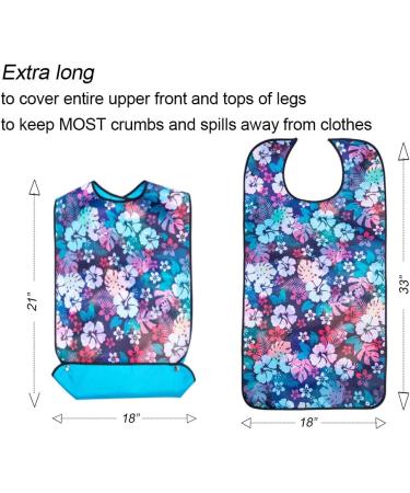 Washable Adult Bibs for Eating - Reusable Clothing Protectors with Optional Pocket (3 Pack) - Women-specific Design - Buy Online on GoSupps.com