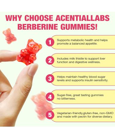Berberine Gummies 1000mg with Ceylon Cinnamon Milk Thistle Sugar-Free Berberine Supplement for Metabolism Immunity Energy Gut Health Berberine Supplement Gummies 60 Count (Pack of 1) - Buy Online on GoSupps.com