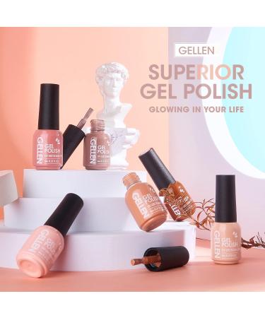 Gellen Gel Nail Polish Kit - Pink Nudes Neutrals 6 Colors Gel Polish Warm Pastels Nail Gel Polish Set Nail Art DIY Home Gel Manicure Set - Buy Online on GoSupps.com