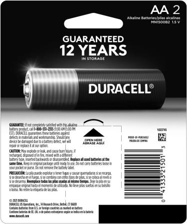 Duracell Coppertop AA Batteries - Long-lasting Alkaline Power Boost 2 Count Pack for Household & Office Use - Buy Online on GoSupps.com