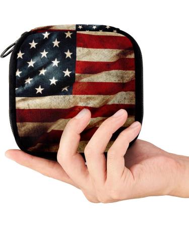 GIAPB Period Bag | Sanitary Napkin Storage & Pad Holder | Vintage American Flag Pattern | Color3692 - Buy Online on GoSupps.com