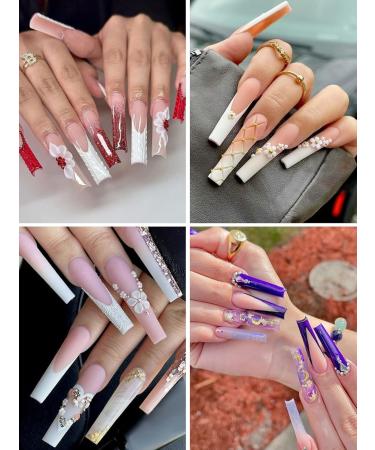 Kalolary Clear Extra Long C Curved False Nail Tips 400p Extra Long Nail Tips C/U Curve Half Cover False Nails French False Nail Tips with Box - Buy Online on GoSupps.com