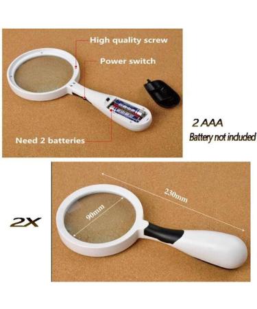 Professional with LED Lights 2X Handheld Magnifier Super High Clarity Lightweight Full of Stars - Buy Online on GoSupps.com