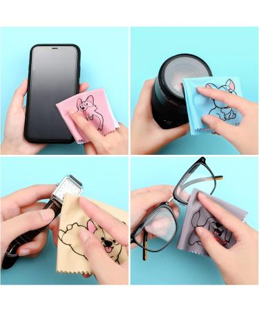 20 Pcs Microfiber Cleaning Cloths - Cute Dog Design Soft Multicolor Eyeglasses & Lens Cleaner 6x6 Inches - Ideal for Screens & Glasses - Buy Online on GoSupps.com