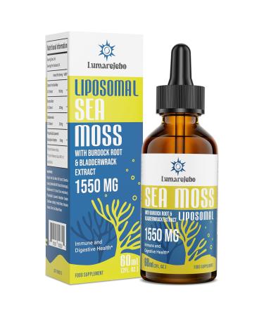 Liposomal Irish Sea Moss Drops 1550MG with Burdock Root and Bladderwrack Extract 4X Stronger Than Pills & Gel Support Gut & Immune Health (Pack of 1)