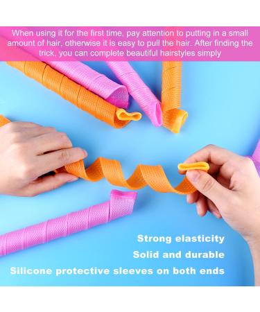 TUPARKA 30 Pack Magic Hair Curlers Spiral Curls Styling Rollers Kit - No Heat Curler for Extra Long Hair up to 22 Inch | Yellow & Pink - Buy Online on GoSupps.com