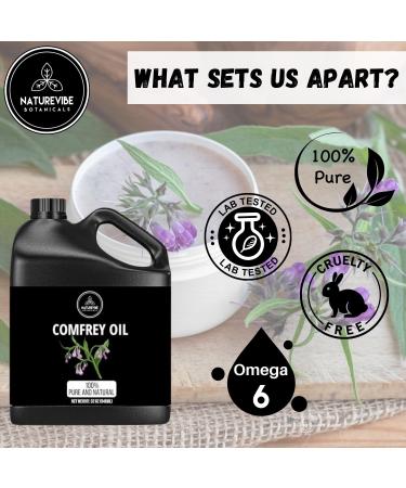 Naturevibe Botanicals Comfrey Oil 32 Ounces | 100% Pure and Natural | Great for Skin Care and Hair Care - Buy Online on GoSupps.com