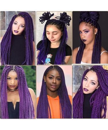 AQINBEL 26 Inch Purple Pre-Stretched Braiding Hair - 8 Bundles | Itch-Free Synthetic Fiber Crochet Twist Braids | Yaki Texture Extensions - Buy Online on GoSupps.com