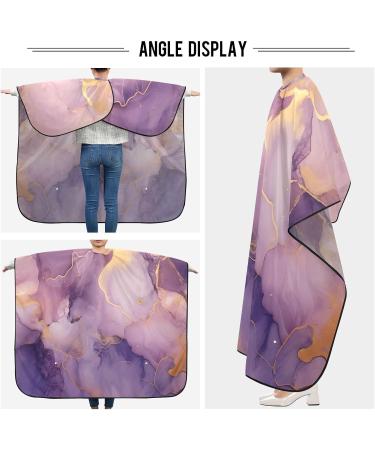 Shop Waterproof Barber Cape - Purple Marble & Cheetah Haircut Bib for Men | Unisex Hair Cutting Cape for Professional Hairdressers - Buy Online on GoSupps.com