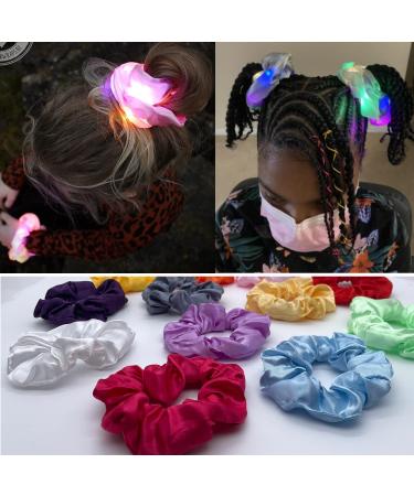 12 Pcs Light Up Scrunchies - LED Hair Accessories for Girls, Glow in the Dark Rave Accessories - Fun Gift for Women, Party Favor & Concert Essential - Buy Online on GoSupps.com