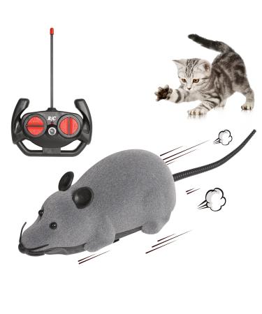 DesignBox Remote Control Mouse Toy Wireless Control Realistic Rat Scary RC Mice Toy For Cat Kitten Dog Pet Novelty Gift Trick Bugs Kids Children Halloween Christmas Birthday Present (Light Grey) - Buy Online on GoSupps.com