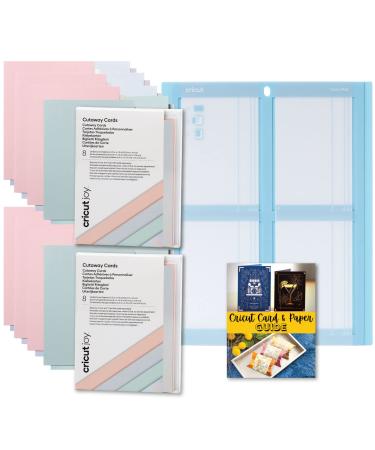 Cricut Joy Cutaway Cards Pastels Sampler Double Pack and 2x2 Card Mat Bundle -DIY Custom Design Craft Projects Birthdays Greeting Invitations Baby Shower Celebration Wedding Holiday Seasonal Bridal Double Pastels and Card Mat 2x2