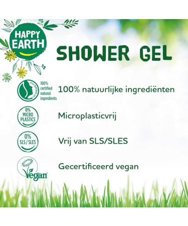 Happy Earth Shower Gel For Women and Men Shower gel 100 Natural Ingredients & Vegan Bergamot Cedarwood 300 ML - Buy Online on GoSupps.com