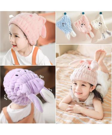 Buy Mufekum 2-Piece Hair Turbans - Quick-Drying Coral Fleece Towels for Kids | Water-Absorbing Bathing Caps - Buy Online on GoSupps.com