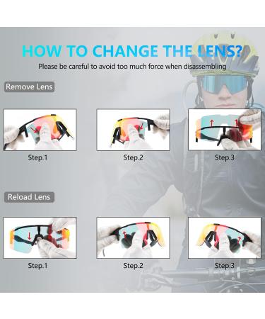 BangLong Polarized Cycling Sunglasses with 3 Interchangeable Lenses - White Blue - Buy Online on GoSupps.com