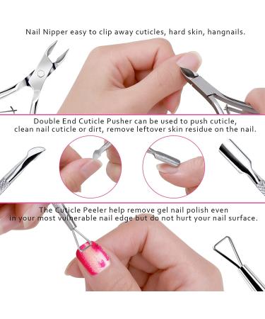 FANDAMEI Nail Buffers and Files Manicure Kit with 3 Nail Files, 2 Nail Buffers, Cuticle Nippers, Pusher, Peeler, Cuticle Oil, and Nail Brush - A-Rose - Buy Online on GoSupps.com