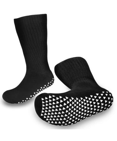 2 Pair Width Socks for Lymphedema Stretches up Over Calf girth 21 fit Swollen Feet Black