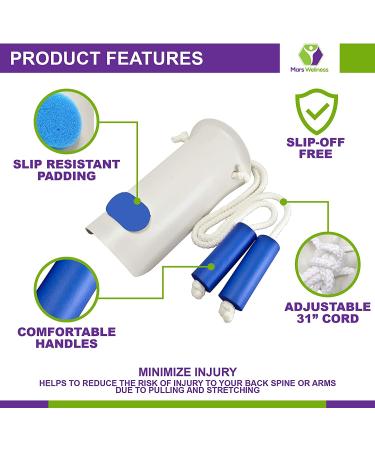 Mars Wellness Deluxe Sock Aid Donner - Foam Grip Handles - Adjustable Cords - Compression Sock Helper for Elderly, Senior, Pregnant, Diabetics - 1 Pack - Buy Online on GoSupps.com