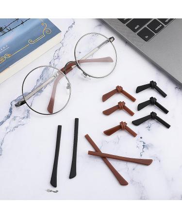 Aster 8 Pairs Anti-Slip Silicone Glasses Bracket Covers - Rubber End Caps for Sports & Reading Glasses (Black/Brown) - International Shipping Available - Buy Online on GoSupps.com