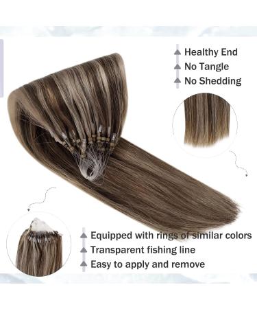 Hetto Microring Extensions - Real Hair Balayage Dark Brown with Red Blonde #P4/27 50cm 50g - Premium Remy Hair Extensions - Buy Online on GoSupps.com