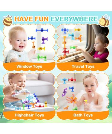 Sensory Silicone Suction Toys for Kids | 38 Pcs Building & Montessori Toy Set | Stress Relief & Travel Easter Gift | Ages 3-7 - Buy Online on GoSupps.com
