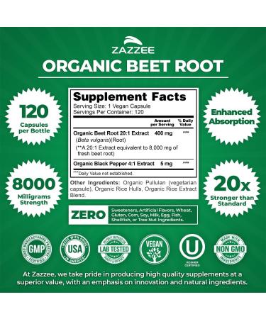 Zazzee Organic Anti Aging Healthy Heart Support Bundle | Antioxidant Rich USDA Organic Beet Root Extract Plus Pomegranate Extract Capsules | Non-GMO Vegan & ISO Lab Tested - Buy Online on GoSupps.com