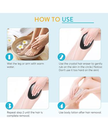 Crystal Hair Remover for Women and Men - Painless Exfoliation Tool for Arms, Legs, and Back Hair - Buy Online on GoSupps.com