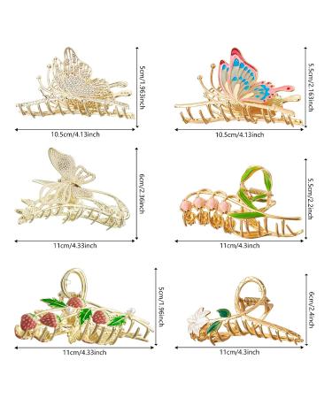 6PCS Butterfly Claw Clips for Women - Non Slip Metal Hair Clips for Thick Hair - Large Strong Clips for Girls - Cute Headwear Gifts - Buy Online on GoSupps.com