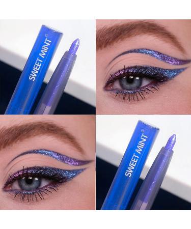 Purple Blue Gold Glitter Eyeliner Pencil - Waterproof Mermaid Makeup - Long-Lasting Metallic Highlight 03 - Buy Online on GoSupps.com