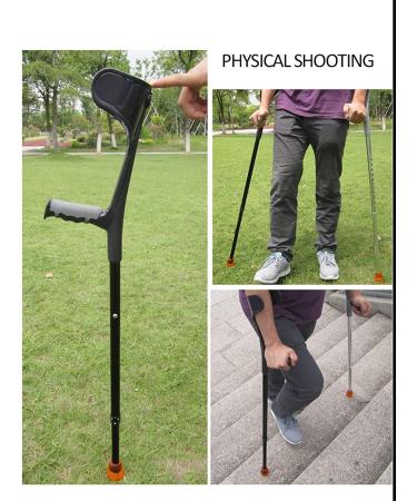 LINYUES 1 Pair Medical Forearm Crutches for Adults Lightweight Walking Crutches Adjustable Arm Crutches for Children Youth Elderly Black - Buy Online on GoSupps.com