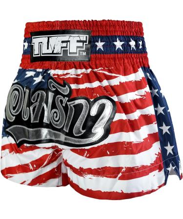 Tuff Sport Muay Thai Boxing Shorts - Red Nation Traditional Style (Medium) - Buy Online on GoSupps.com