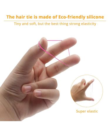 KUFUNG Non-Slip Elastic Hair Bands for Girls - Soft Rubber Hair Ties for Kids Braids - Small Fluorescent Pink (1 Pack) - Buy Online on GoSupps.com