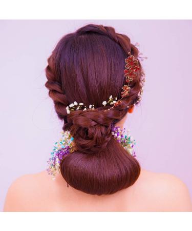 Minkissy Rhinestone Pearl Headband | Bridal Wedding Hairband & Headpiece in Red - Perfect for Elegant Weddings - Buy Online on GoSupps.com