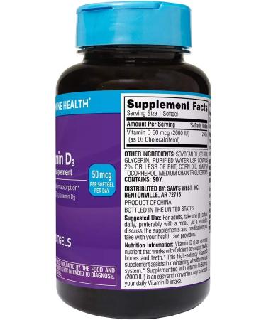 Member's Mark 2000 IU Vitamin D-3 Dietary Supplement (400 ct.) - Essential Sunshine in a Bottle - Buy Online on GoSupps.com
