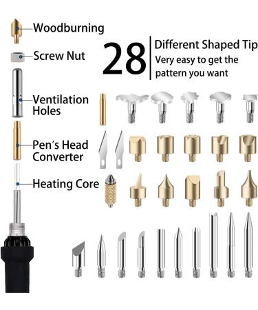 96pcs Professional Wood Burning Kit - Adjustable Temperature Wood Burner Pen Tool Set for Embossing/Carving - Ideal for Beginners and Adults - Buy Online on GoSupps.com