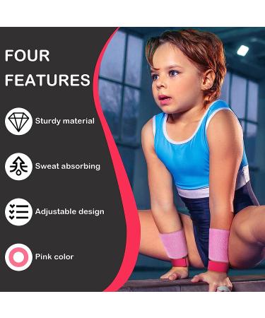 Civaner Pink Gymnastics Grips - 4 Piece Set for Kids | Athletic Hand Grips & Sweat Bands for Basketball, Tennis, Football, Baseball | Medium Size - Buy Online on GoSupps.com