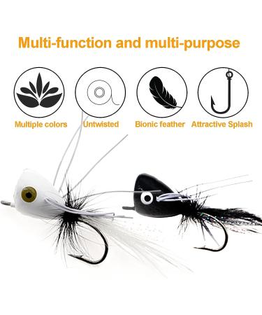 Ghanneey Fly Fishing Poppers Dry Flies Lures - 10pcs Fly Fishing Tying Tools for Bass, Trout, Salmon - Flies Making Accessories for Panfish & Bluegill - Buy Online on GoSupps.com