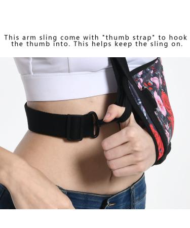 Fotgok Breathable Arm Sling with Waist Belt for Women - Shoulder Immobilizer with Strong Support - Red Rose Shoulder Injury Brace - Buy Online on GoSupps.com