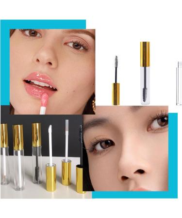 Empty Mascara Tube and Wand Glass with Brush and Funnels 10ml Empty Lip Gloss Tubes Refillable Empty Mascara Tube Portable Lip Gloss Containers for Women Girls Daily Use Gold Lip Gloss Containers - Buy Online on GoSupps.com